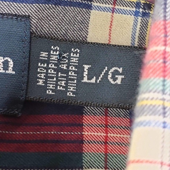 Polo Ralph Lauren Oxford Shirt Check Plaid Men’s Long Sleeve Button Down Large - Picture 8 of 8